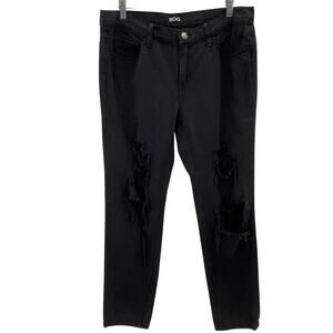 Urban Outfitters Slim Boyfriend Distressed Denim Jeans Size 27 Black BDG Grunge